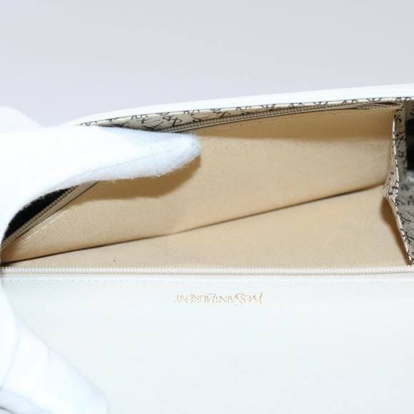 SAINT LAURENT Clutch Bag Leather White Auth ar11120 - Picture 16 of 16